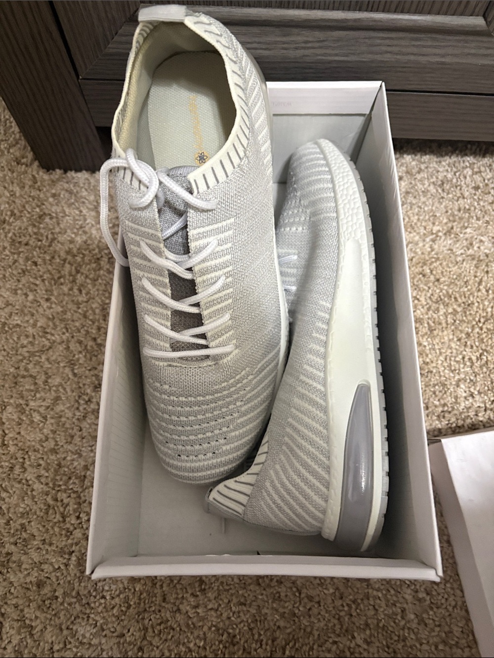 Men's Lightweight Knit Lace-Up Sneakers - White